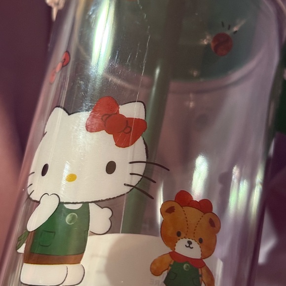 Starbucks Green Hello Kitty Tumbler with Straw